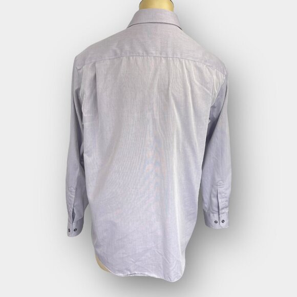 Leo Chevalier Men’s Dress Shirt Lavender Striped Button Up Size 17 (34/35) - Picture 3 of 10